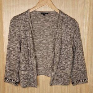 Express Knit Cropped Blazer With Beading